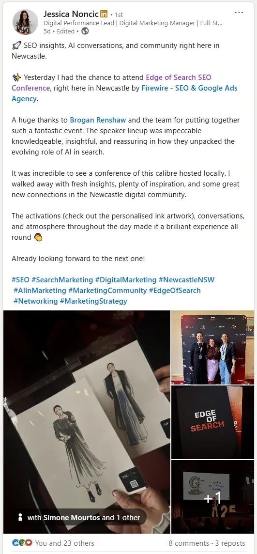LinkedIn review of Edge of Search from Jessica Noncic